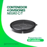 CONTENEDOR 4 DIVISIONES NEGRO C-T 50 UNI
