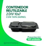 CONTENEDOR REUTILIZABLE 2 DIV 10X7 100 UNI CON TAPA DARNEL