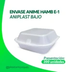 ENVASE ANIME HAMB E-1 200 un ANIPLAST BAJO