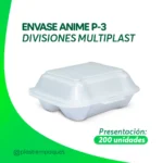 ENVASE ANIME P-3 DIVISIONES MULTIPLAST 200 un CT2D