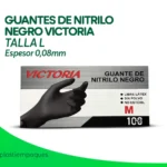 GUANTES DE NITRILO NEGRO VICTORIA TALLA L