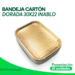 Bandeja de cartón dorada marca Inablo