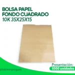 BOLSA PAPEL FONDO CUADRADO 10K 35X25X15 1000 UNI