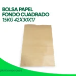 BOLSA PAPEL FONDO CUADRADO 15KG 42X30X17