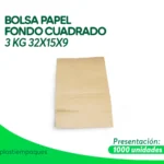 BOLSA PAPEL FONDO CUADRADO 3KG 32X15X9 3KG 1000 UNI