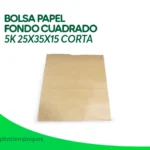 BOLSA PAPEL FONDO CUADRADO 5K 25X35X15 CORTA