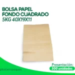 BOLSA PAPEL FONDO CUADRADO 5KG 40X19X11 500 UNI