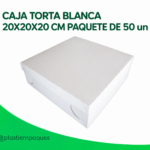 CAJA TORTA BLANCA 20X20X20 CM PAQUETE DE 50 un