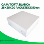 CAJA TORTA BLANCA 25X25X20 PAQUETE DE 50 un