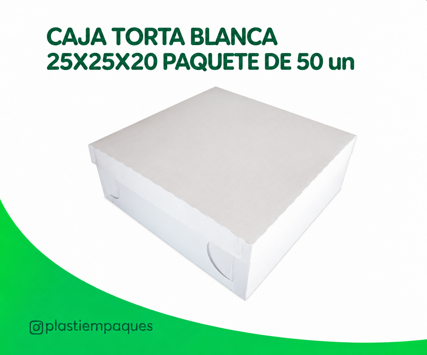 ChatGPT Image 18 sept 2026, 15_47_30 CAJA TORTA BLANCA 25X25X20 PAQUETE DE 50 un - Imagen 1
