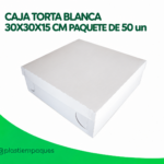 CAJA TORTA BLANCA 30X30X15 CM PAQUETE DE 50 un