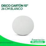 DISCO CARTON 10" 26 CM BLANCO 50 un
