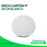 DISCO CARTON 11" 28 CM BLANCO 50 un