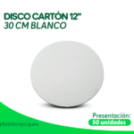 DISCO CARTON 12" 30 CM BLANCO 50 un