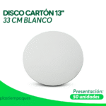 DISCO CARTON 13" 33 CM BLANCO 50 un