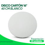 DISCO CARTON 16" 40 CM BLANCO 50 un