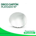 DISCO CARTON PLATEADO 10" 50 un