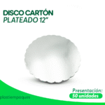 DISCO CARTON PLATEADO 12" 50 un
