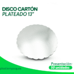 DISCO CARTON PLATEADO 13" 50 un