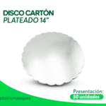 DISCO CARTON PLATEADO 14" 50 un