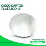 DISCO CARTON PLATEADO 16" 50 un