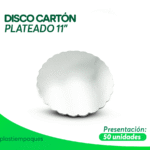 DISCO CARTON PLATEADO 11" 50 un
