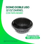 DOMO DOBLE USO 8oz 500 UNI CON TAPA NEGRO