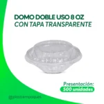 DOMO DOBLE USO 8oz 500 UNI CON TAPA TRANSPARENTE