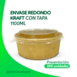 ENVASE RED KRAFT CON TAPA 1100ml 300 UNI