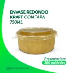 ENVASE REDONDO KRAFT CON TAPA 750ml 300 UNI