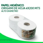 PAPEL HIGIENICO ALTO DIAMETRO ORIGAMI DE HOJA 4X200 MTS