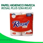 PAPEL HIGIENICO PAVECA ROSAL PLUS 12X4 ROJO