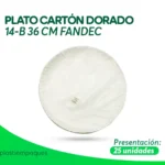 PLATO CARTON DORADO 14-B 36 CM 25 un FANDEC