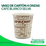 VASO DE CARTÓN 4 ONZAS CAFÉ BLANCO SELVA 50 un