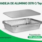 BANDEJA DE ALUMINIO 3578 C/Tapa Transparente  150 Unds