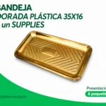 BANDEJA DORADA PLÁSTICA 35X16 6 un SUPPLIES