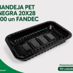 BANDEJA PET NEGRA 20x28 100 Unds FANDEC