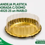 BANDEJA PLAST DORADA C/DOMO 34x25 Unds INABLO
