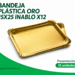 BANDEJA PLÁSTICA ORO 15x25 INABLO 12 Unds
