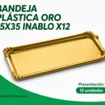 BANDEJA PLÁSTICA ORO 15X35 INABLO 12 Unds