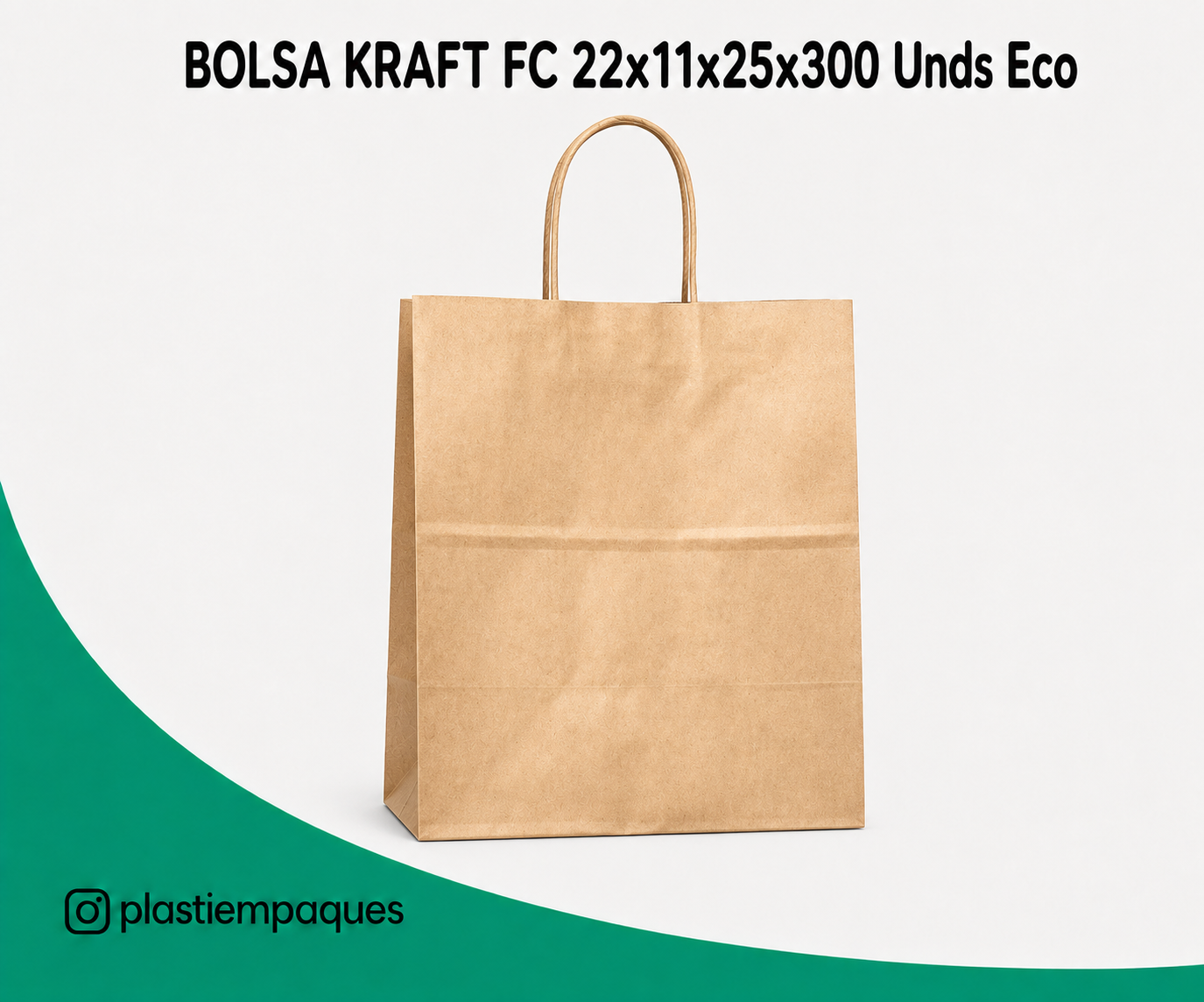 BOLSA-KRAFT-FC-22x11x25x300-Unds-Eco BOLSA KRAFT FC 22x11x25x300 Unds Eco - Imagen 1