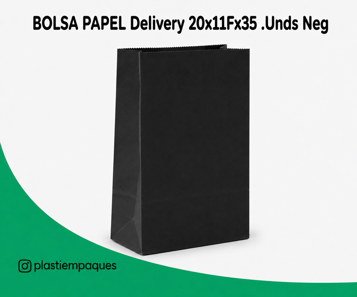 BOLSA-PAPEL-Delivery-20x11Fx35-.Unds-Neg BOLSA PAPEL Delivery 20x11Fx35 .Unds Neg - Imagen 1