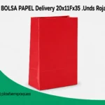 BOLSA PAPEL Delivery 20x11Fx35 .Unds Roja