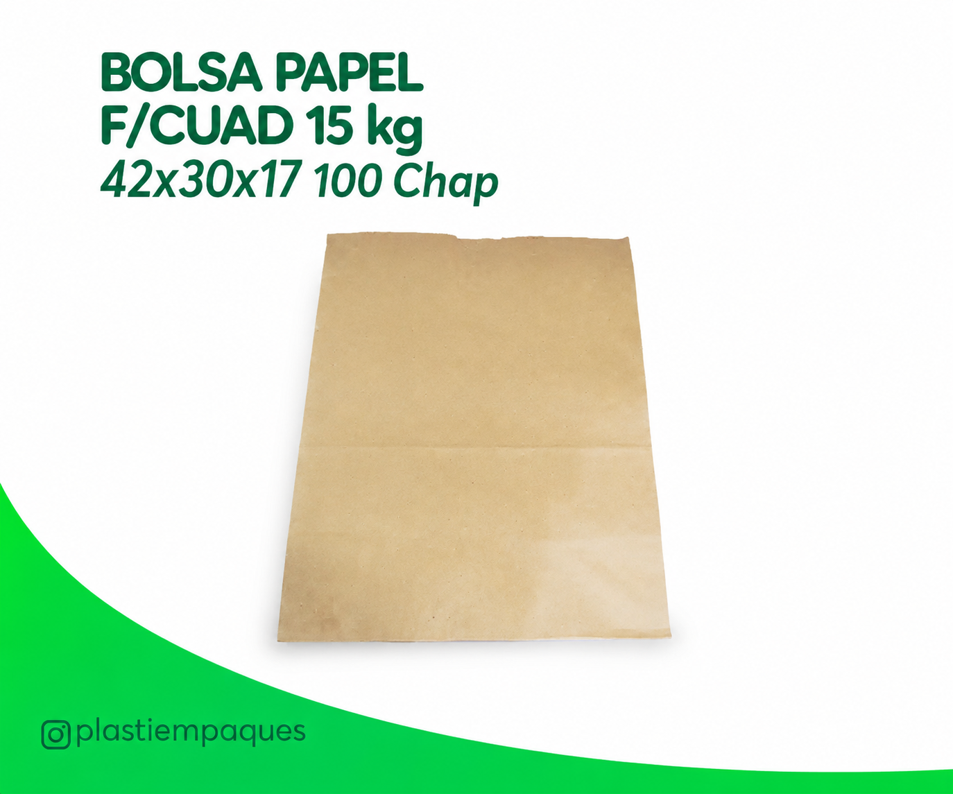 BOLSA-PAPEL-FCUAD-15-kg-42x30x17-100-Chap B/ PAPEL F/CUAD 15 kg 42x30x17 100 Chap - Imagen 1