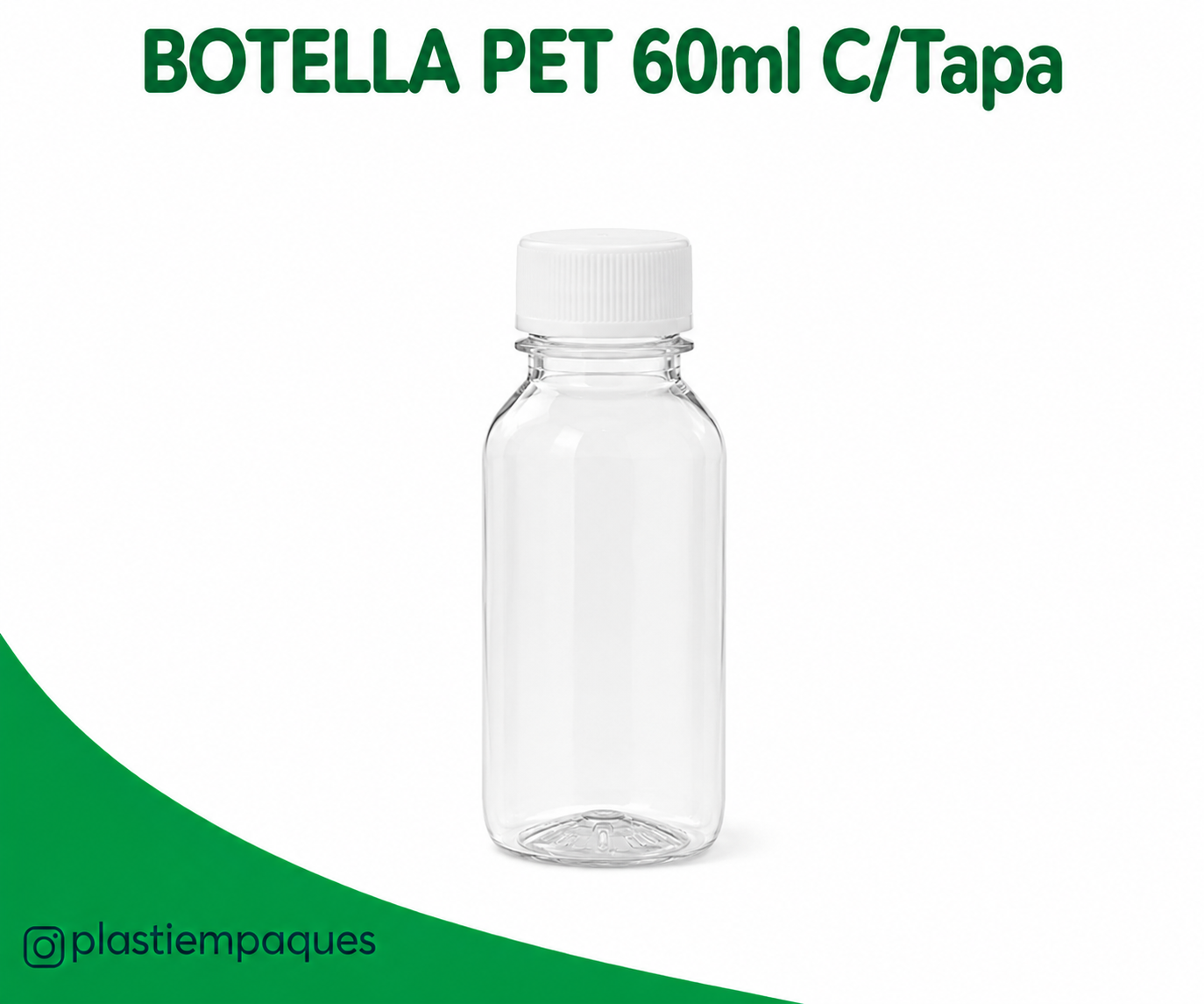 BOTELLA-PET-60ml-CTapa BOTELLA PET 60ml C/Tapa 20 Unds - Imagen 1