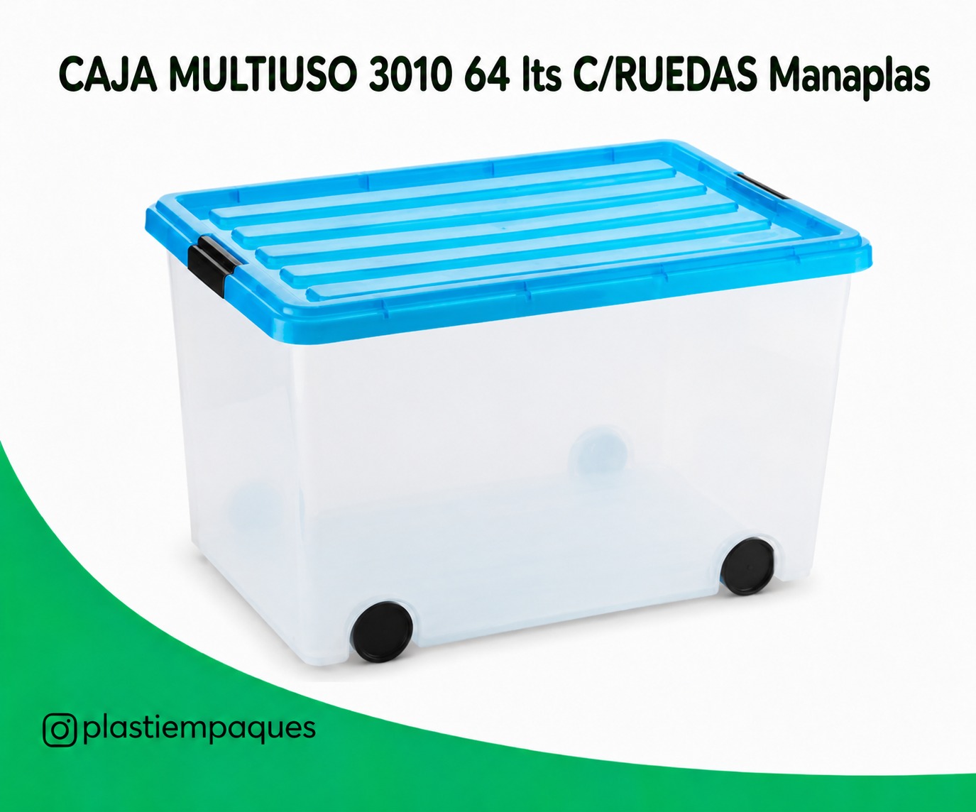 CAJA-MULTIUSO-3010-64-lts-CRUEDAS-Manaplas CAJA MULTIUSO 3010 64 lts C/RUEDAS Manaplas - Imagen 1