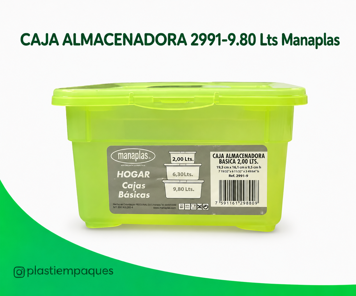 Caja-de-almacenamiento-Manaplas-980-L CAJA ALMACENADORA 2991-9.80 Lts Manaplas - Imagen 1