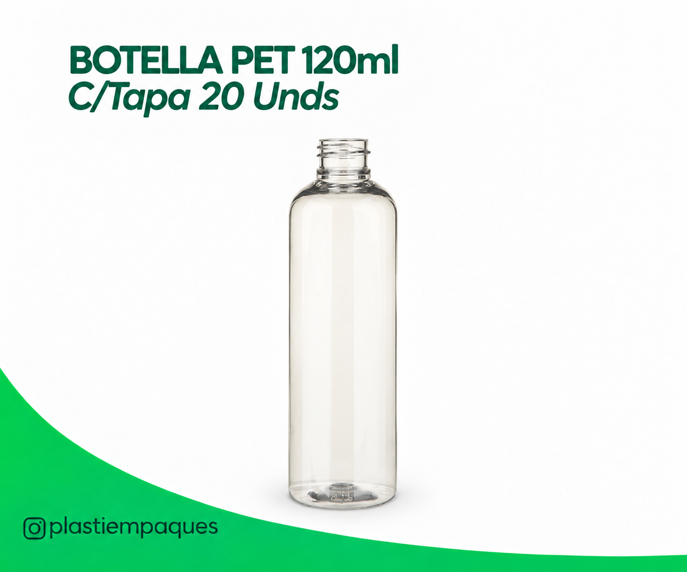 BOTELLA PET DE 120 CC BOTELLA PET 120ml C/Tapa 20 Unds - Imagen 1