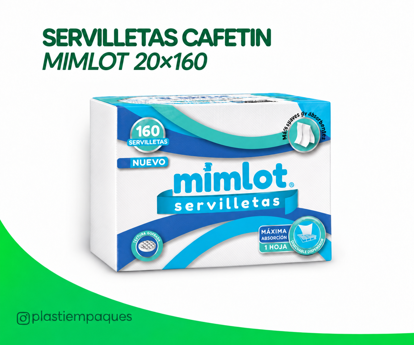 SERVILLETA MILOT AZUL SERVILLETAS CAFETIN MIMLOT 20x160 - Imagen 1