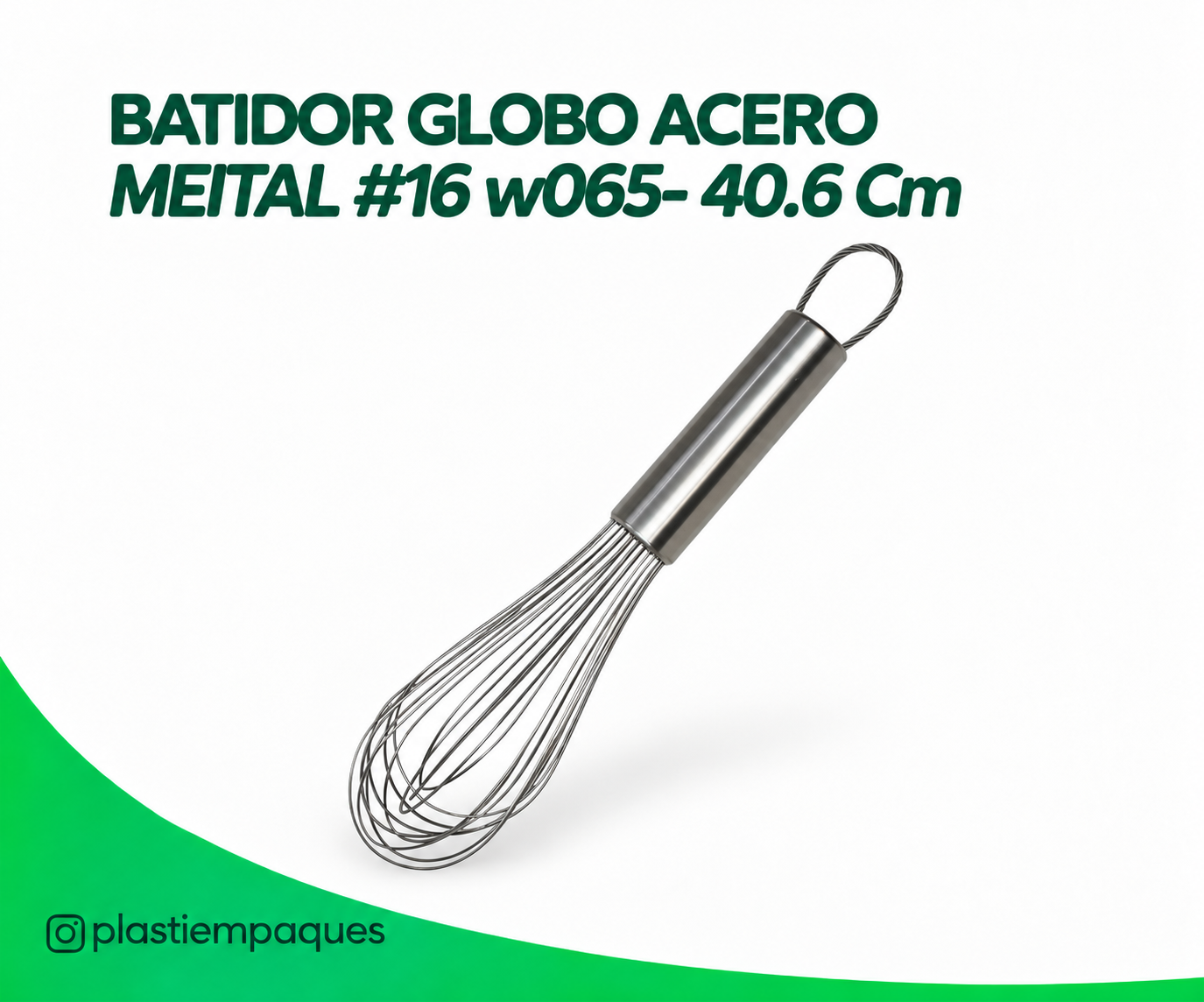 BATIDOR GLOBO ACERO MEITAL #16 w065- 40.6 Cm BATIDOR GLOBO ACERO MEITAL #16 w065- 40.6 Cm - Imagen 1